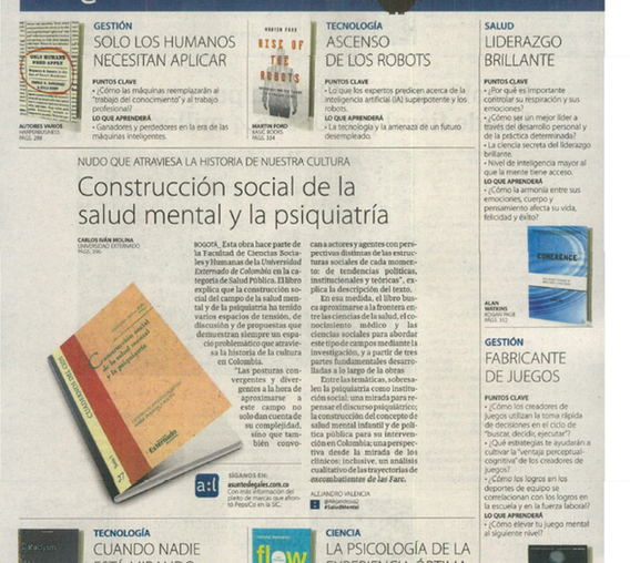 Artículo: Construcción social de la Salud Mental y la Psiquiatría. Dr Carlos Iván Molina - Diario La República